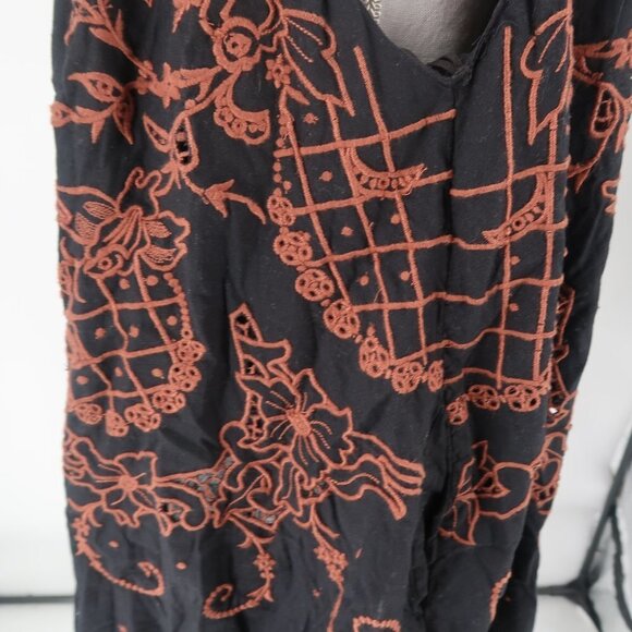 Free People Black/Brown Adjustable Braided Straps Loose Fit Dress, Small NWT - Picture 6 of 10